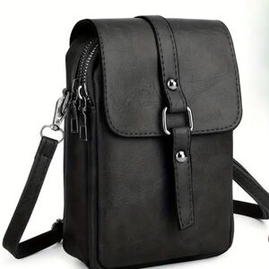 Black Leather Women’s Crossbody Bag